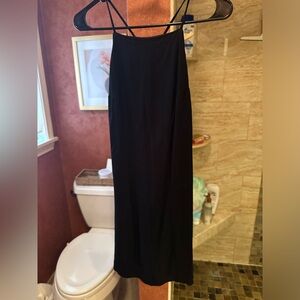 High neck mini black dress